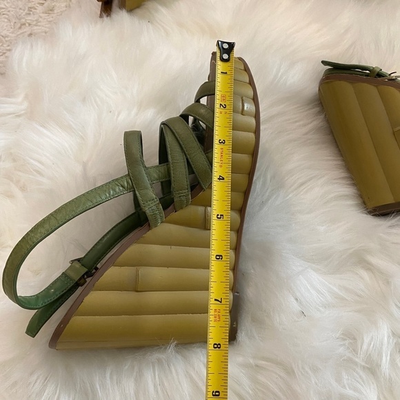 Linea Paolo Bamboo Wedges. Green/Brown. Sz 8 - Picture 8 of 8